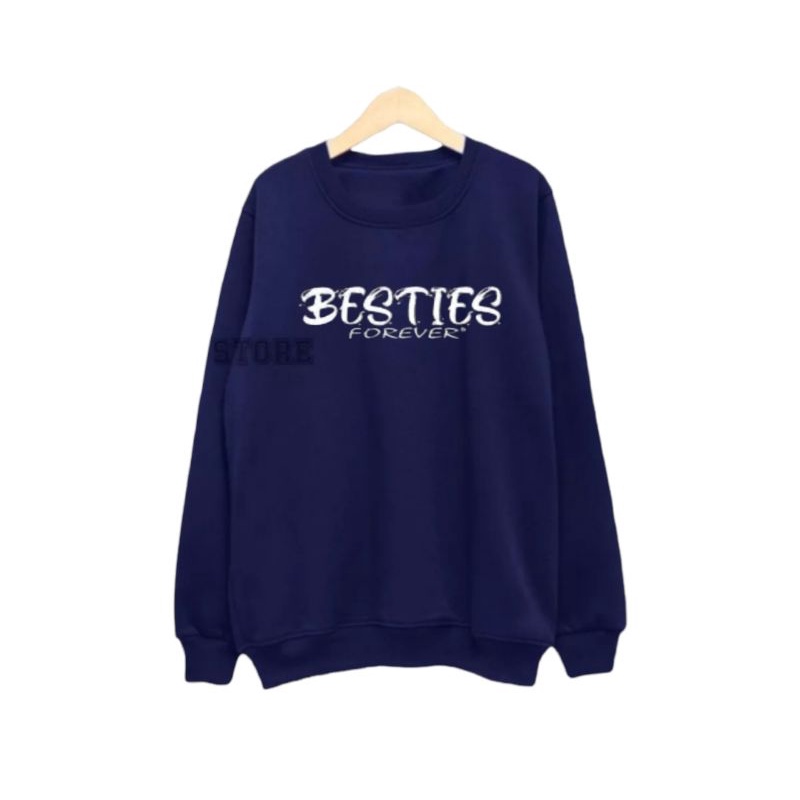 SWEATER CREWNECK JUMBO LOGO BESTIES FOREVER SIZE 2XL-3XL-4XL-5XL BISA PRIA &amp; WANITA