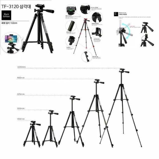 Tripod hp hitam 3120 black edition - tripod kamera 1M free holder-7