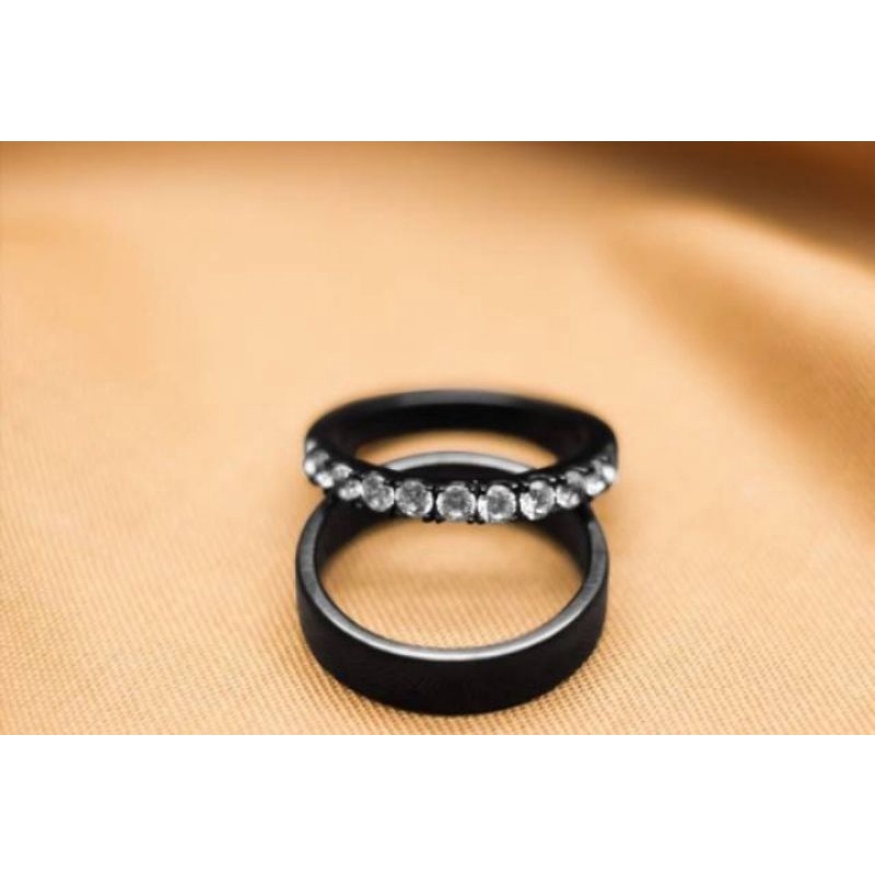 cincin nikah couple rustik hitam cincin perak hitam rhodium