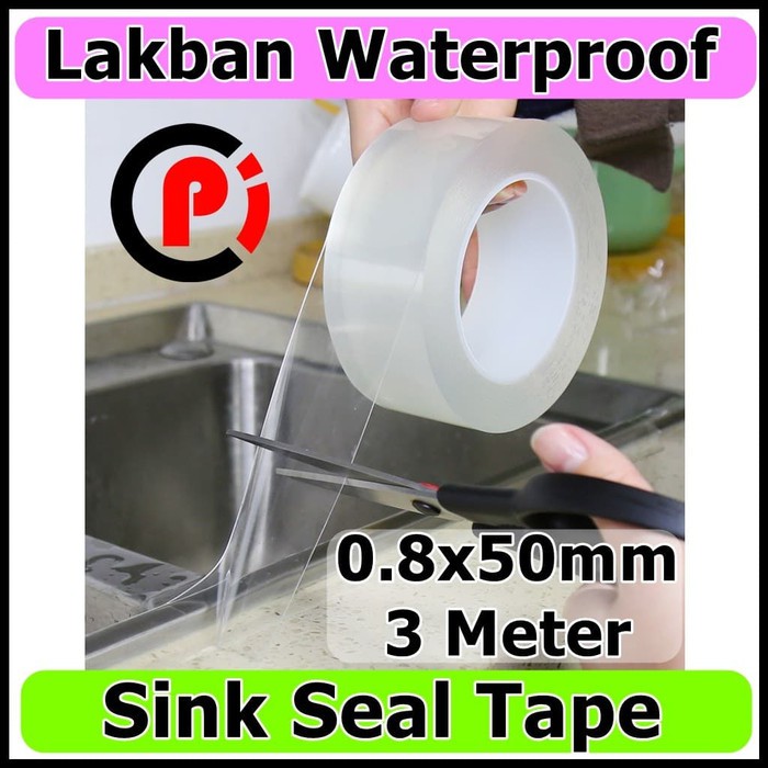 Lakban Waterproof Dapur Kitchen Sink Seal Tape 0.8 x 50mm 3 Meter