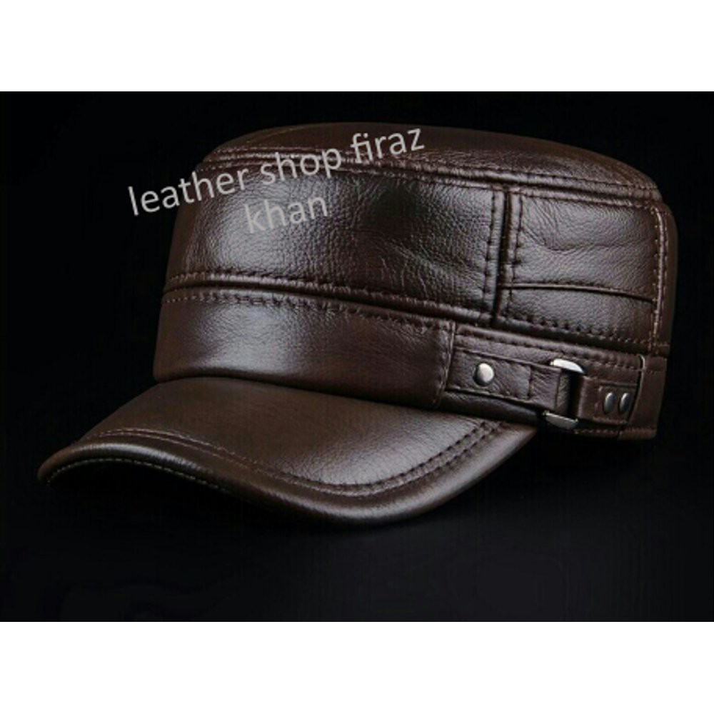 Topi kulit asli untuk pria TOPI Komando pria kulit asli BARU 2023
