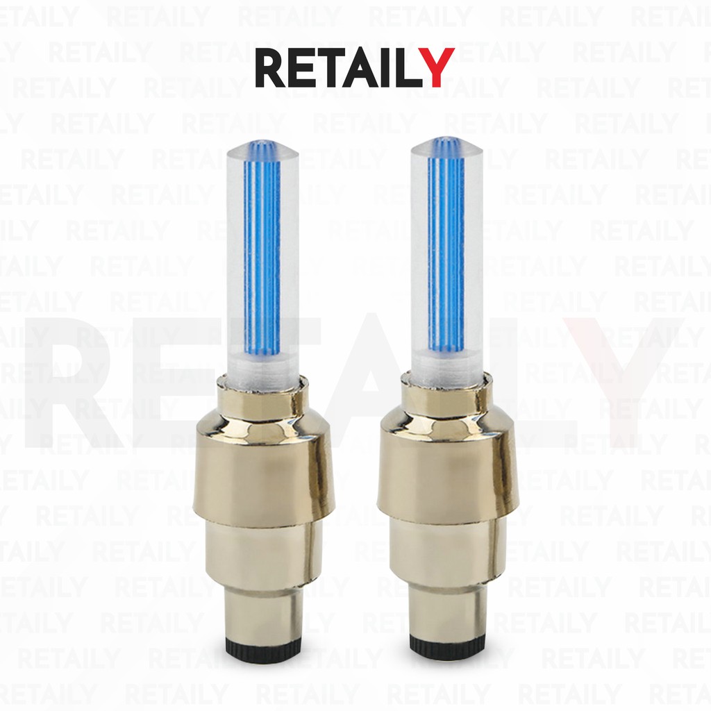Retaily HL0079 Tutup Pentil LED 1 Pasang Lampu Hias Ban Sepeda Motor Mobil Warna Warni