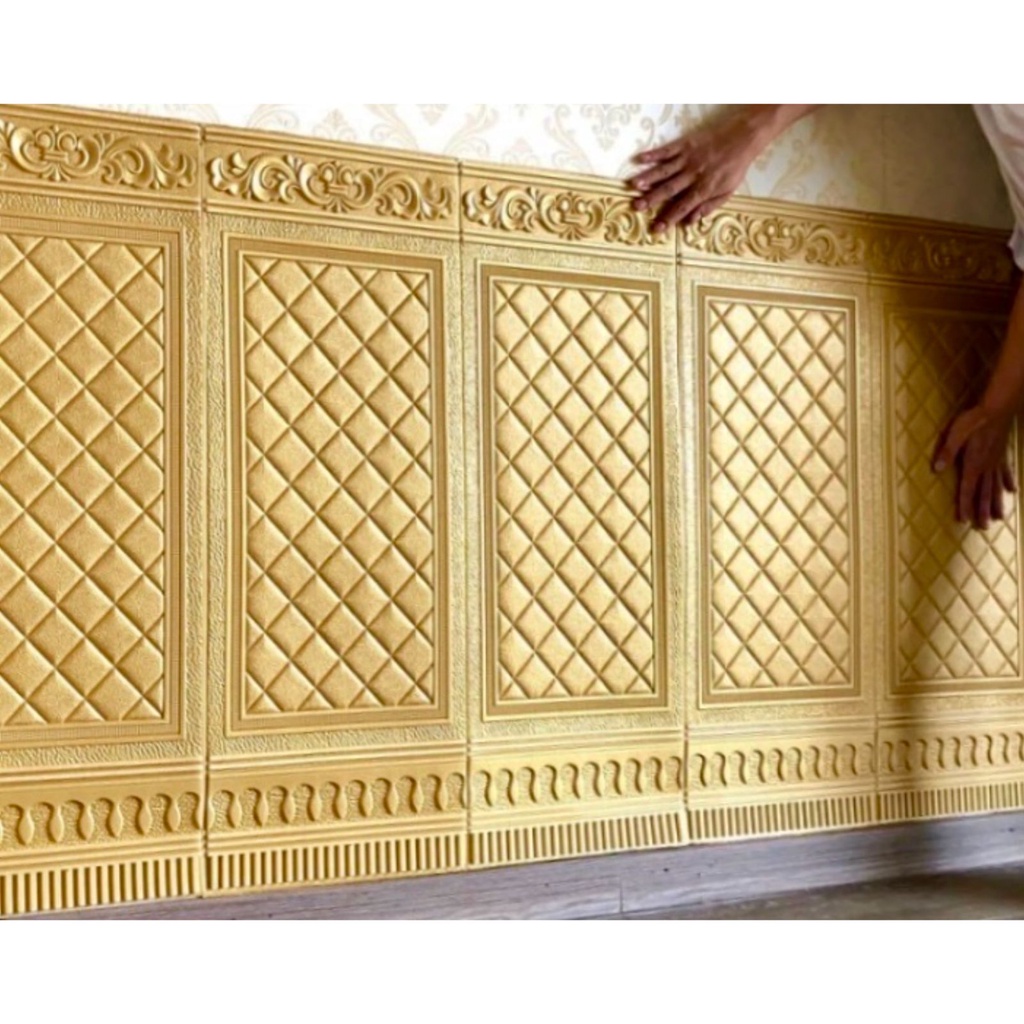 Wallpaper Dinding 3D | Wallpaper Foam | Wallfoam Motif Pintu Jati