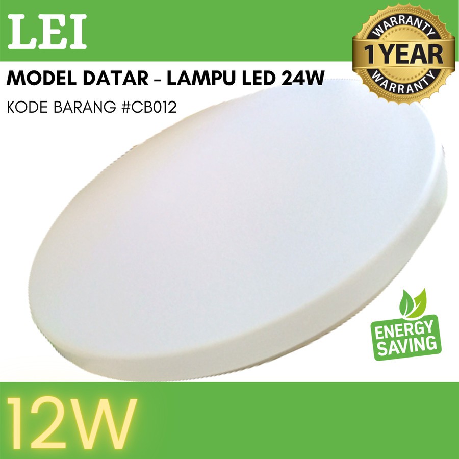 [READY] LED Lampu Plafon Lampu Ceiling Lampu Ceiling  12 Watt  6500K 1 Warna Cahaya - PUTIH