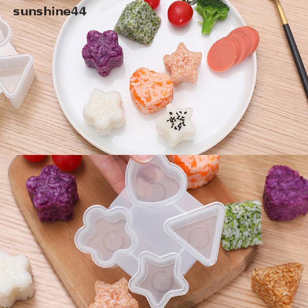 Sunshine 1Pc Cetakan Sushi / Sandwich / Biskuit / Kue Onigiri Bentuk Hati / Bunga