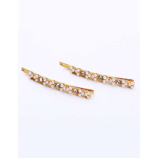 LRC Jepit Rambut Fashion Gold Pearl Hairpin F39627