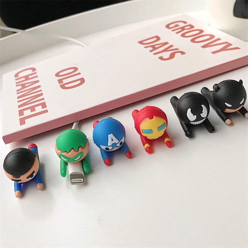 Cartoon Data Cable Bite Protective Cover for Android An Iphone Cable Protector