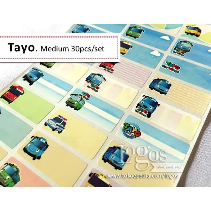 

Diskon Tayo Medium Sticker Label Nama Waterproof Stiker Anak Bus Rogi Gani