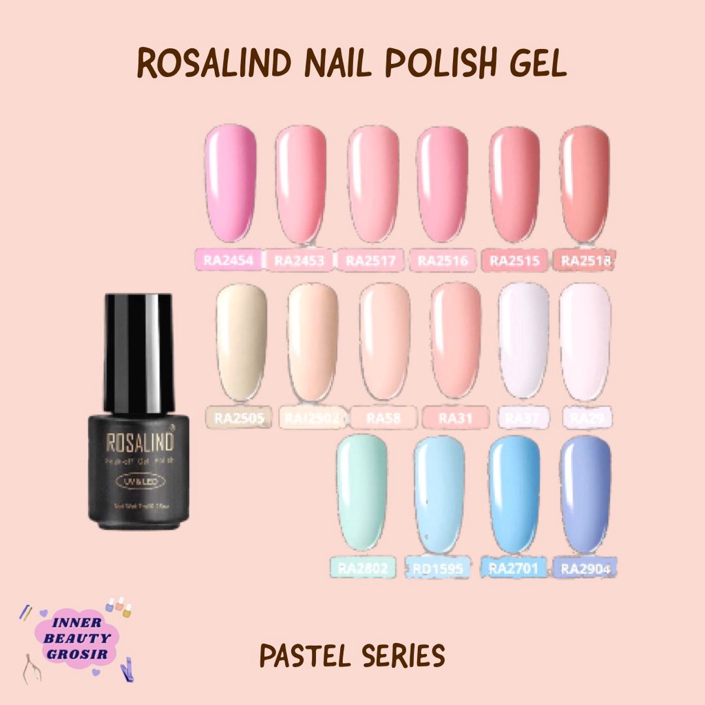 Rosalind Pastel Series / Kutek Gel Nail Art Polish UV LED / Kutek Rosalind
