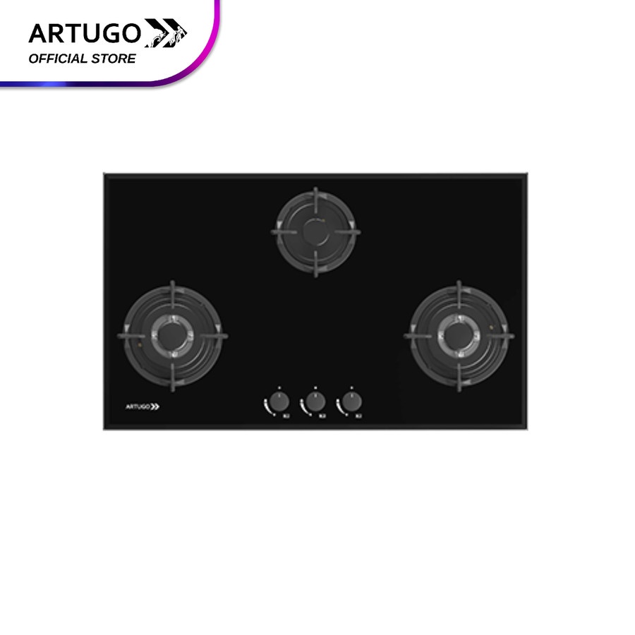 Artugo Built In Glass Gas Hob/Kompor Tanam Gas AH 370 CB Panjang 78 cm