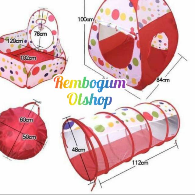 Tenda anak terowongan / tenda bermain
