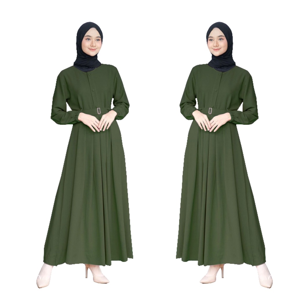 Baju Gamis Wanita Dewasa Terbaru Kekinian - Army