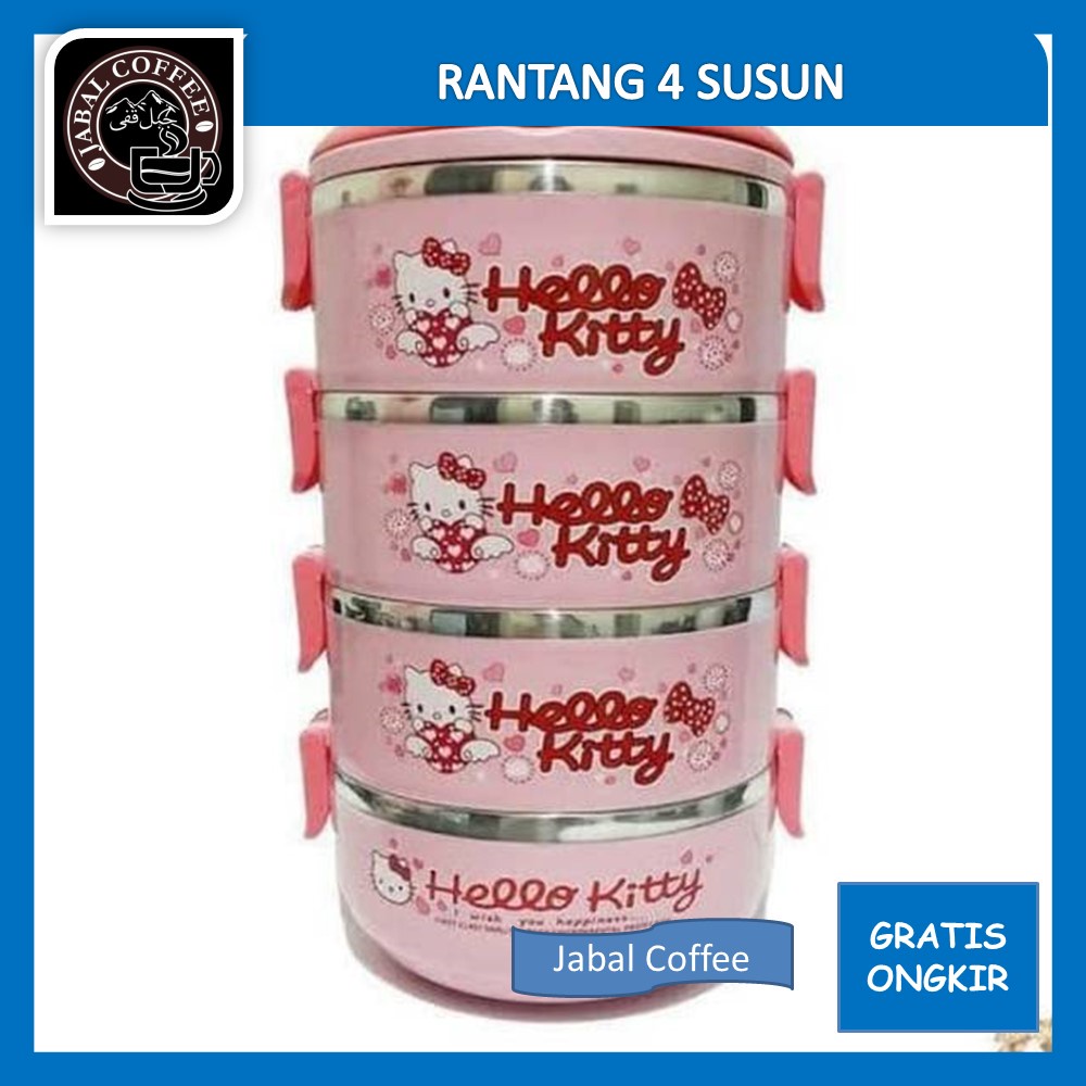 Rantang Lunch Box / Rantang Susun Stainless Empat Susun / Tempat Makan Lauk Dan Sayur