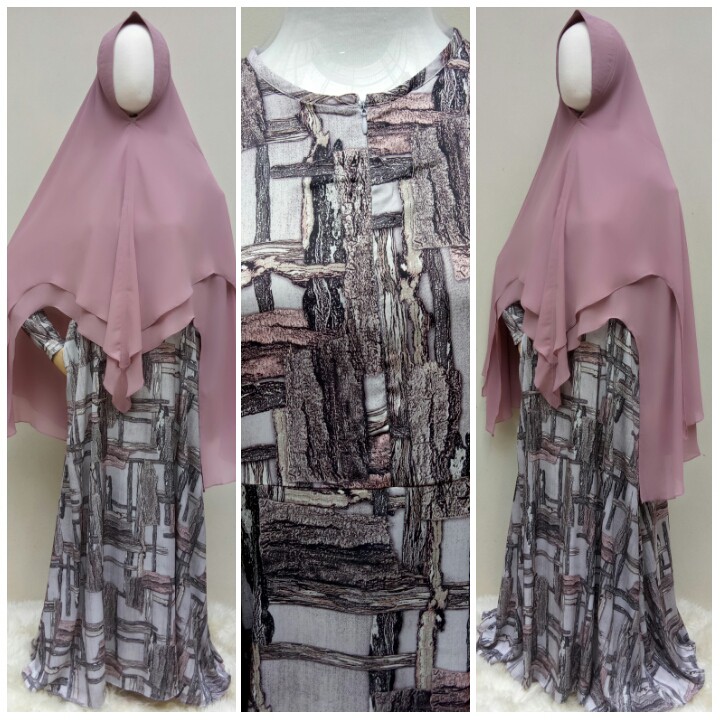 GAMIS SYARI ARMANI SILK PREMIUM MOTIF SET KHIMAR CERUTY CANTIK
