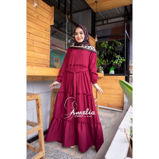 CANDA SUSUN Amelia FASHION Ori//Ity crepe//gamis termurah