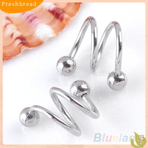 Fresh| Anting Tindik Telinga / Hidung / Bibir Bentuk Spiral Bahan Stainless Steel Gaya Punk