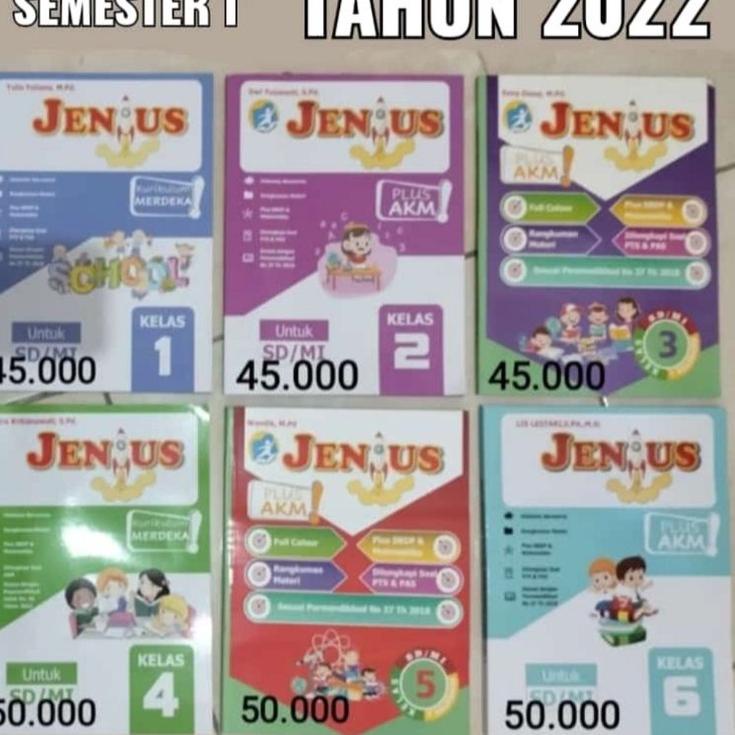 

Terbaik.. Buku JENIUS Semester 1 tahun 2022 SD/MI Kelas 1 2 3 4 5 6
