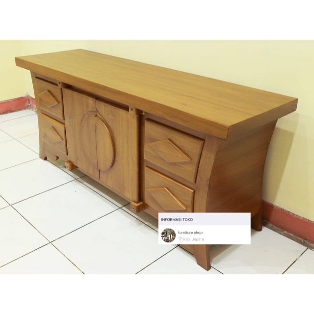 Bufet tv antik kayu jati