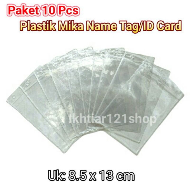 

Paket 10 Pcs Plastik Mika Name Tag/ID Card Holder