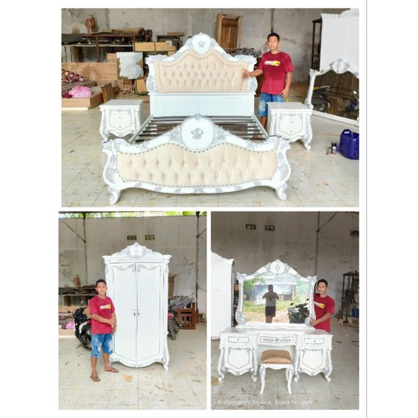 kamar set ukiran mewah tempat tidur lemari meja rias furniture Jepara