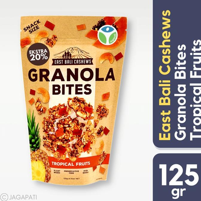 

East Bali Cashews - Granola Bites Tropical Fruits - Snack Sehat 125 gr