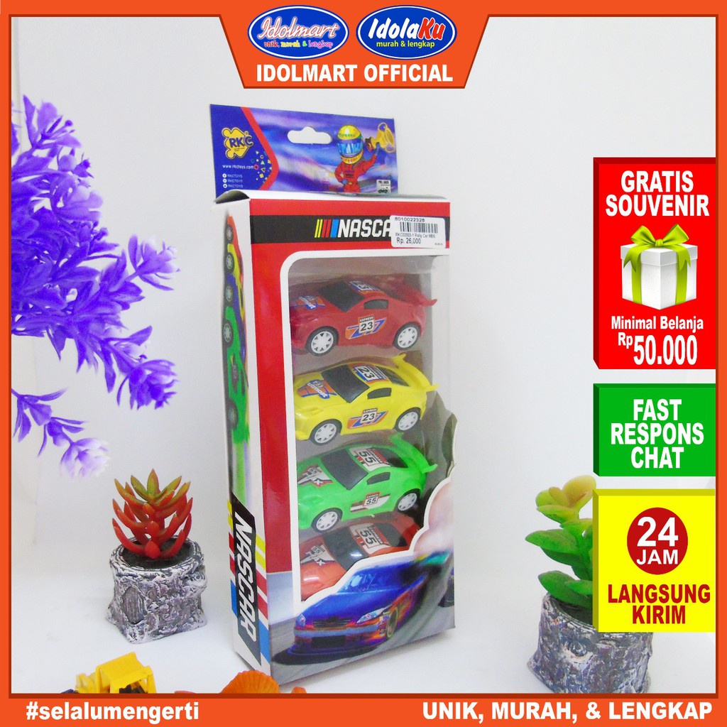 IDOLAKU Mainan anak Mobil Rally isi 4 pcs/ Mainan SNI RKC02003-1