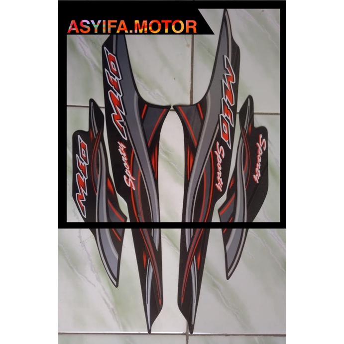 stiker striping yamaha mio sporty 2005 2006 - Hitam - Hitam