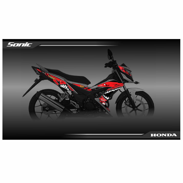Striping Stiker variasi Motor Honda SONIC 150R - motif SHARK HIU