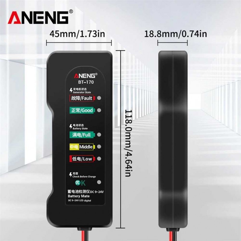 Tester Baterai Aki Accu Mobil Battery Detector Analyzer Fault