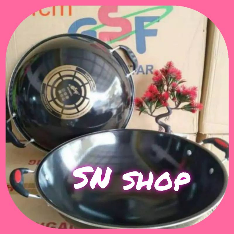 Wajan enamel kuping uk 34cm merk GSF panci goreng penggorengan anti lengket