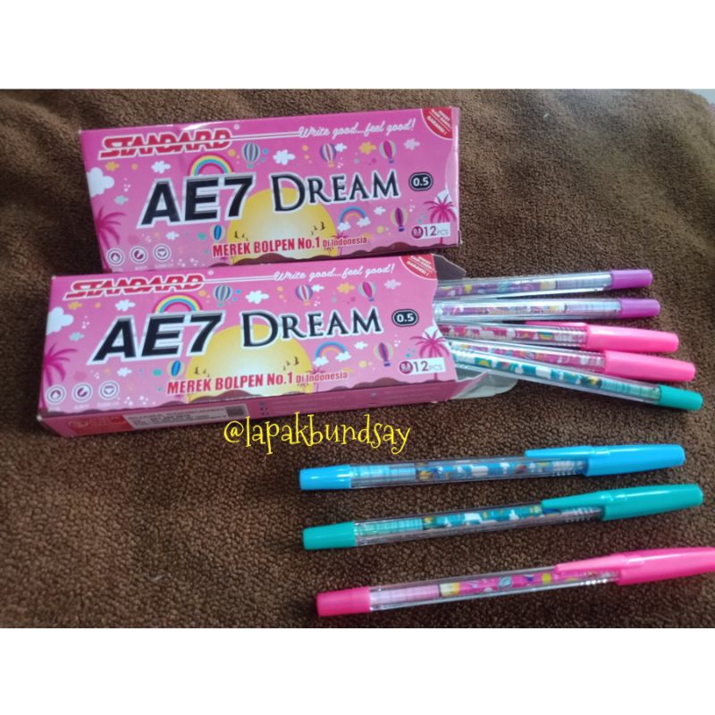 

Pulpen AE 7 Dream, bolpoin AE 7 Dream standardpen warna hitam (1 pak isi 12)