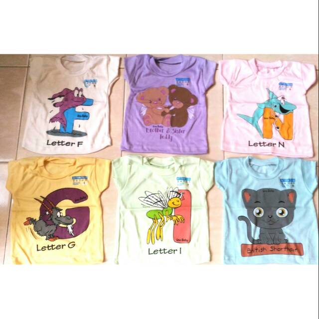 3pc Atasan Kaos Pendek Baby S / M / L / XL