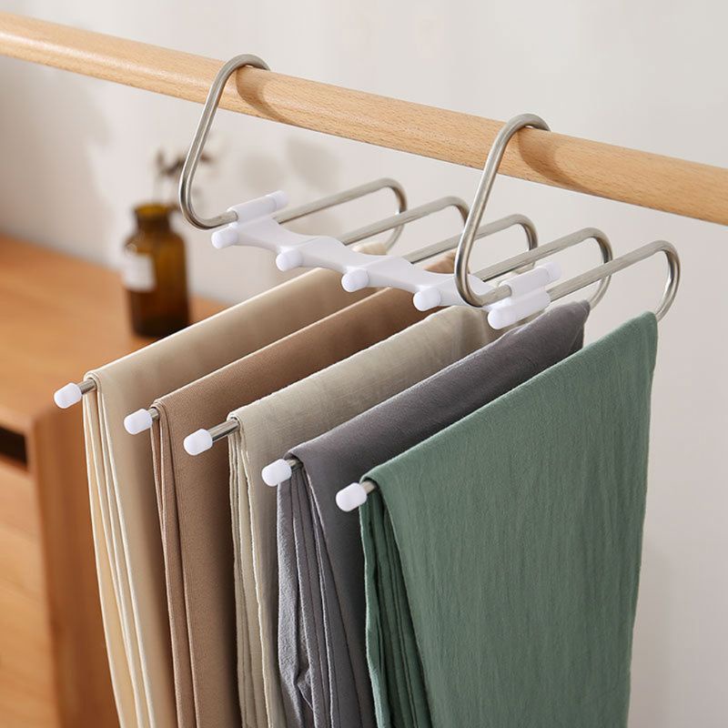 5-in-1 Stretch Pants Rack / Closet Wardrobe Organizer Space Saving Hanger / Multifunctional Portable Stainless Steel Hanger / Household Clothes Storage