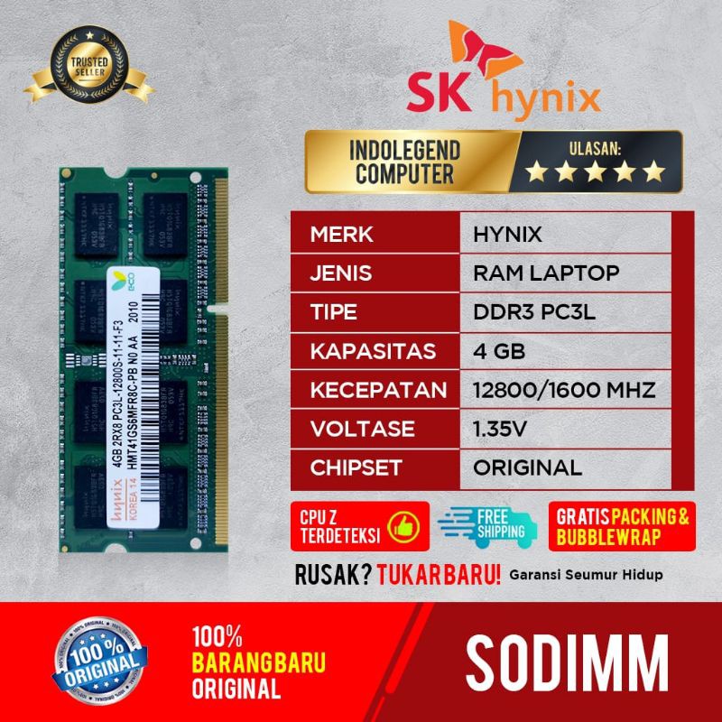 HYNIX SODIM DDR3L 4GB PC12800 1.35VOL