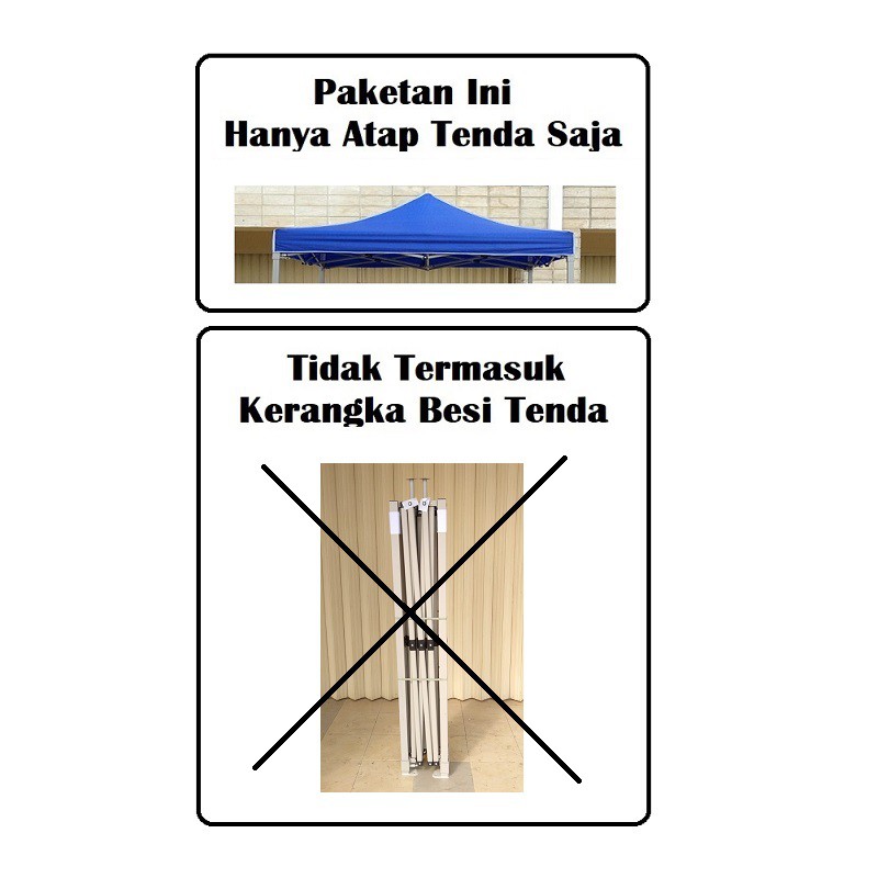 Terpal Atap Tenda Lipat 3x4.5 Buat Tenda Besi Putih (Tidak Termasuk Kerangka Besi Tenda)