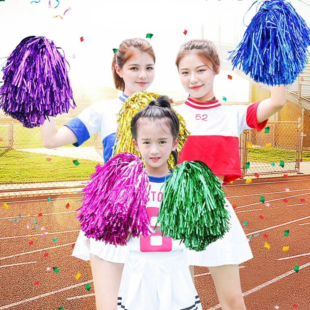 1pc / 1 Pasang Pom Pom Cheerleader 2 Gaya Dengan Gagang Lubang Ganda Untuk Dekorasi Pesta