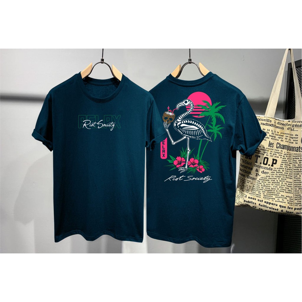 Kaos RIOT SOCIETY Depan Belakang - Allsize fit L