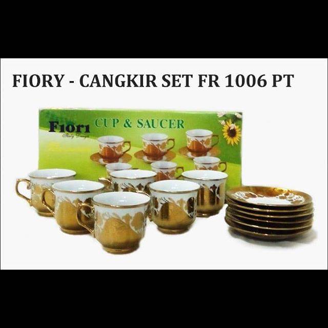 Cangkir lepek set fiori emas isi 12 pcs FR 1006 PT