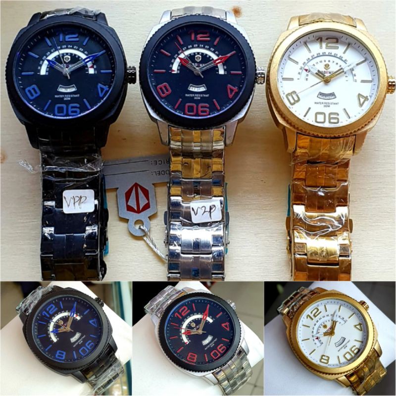 Terbaru 2021 Jam Tangan Pria Kademan KDM 6147 Tanggal Hari Stainless Steel Original