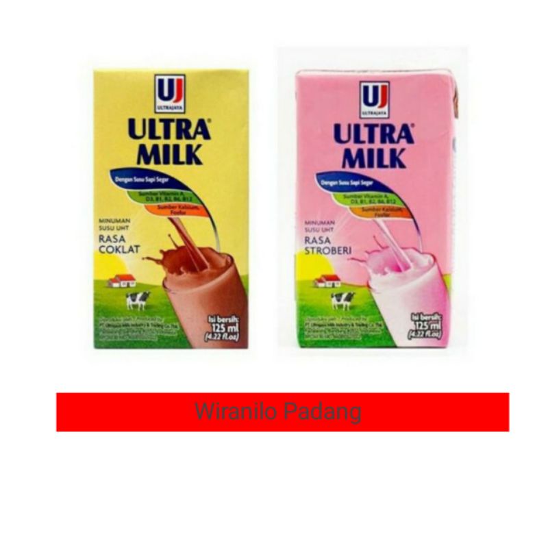 

Ultra Milk 125 ml Coklat & Stroberi, Full Cream - Wiranilo Padang