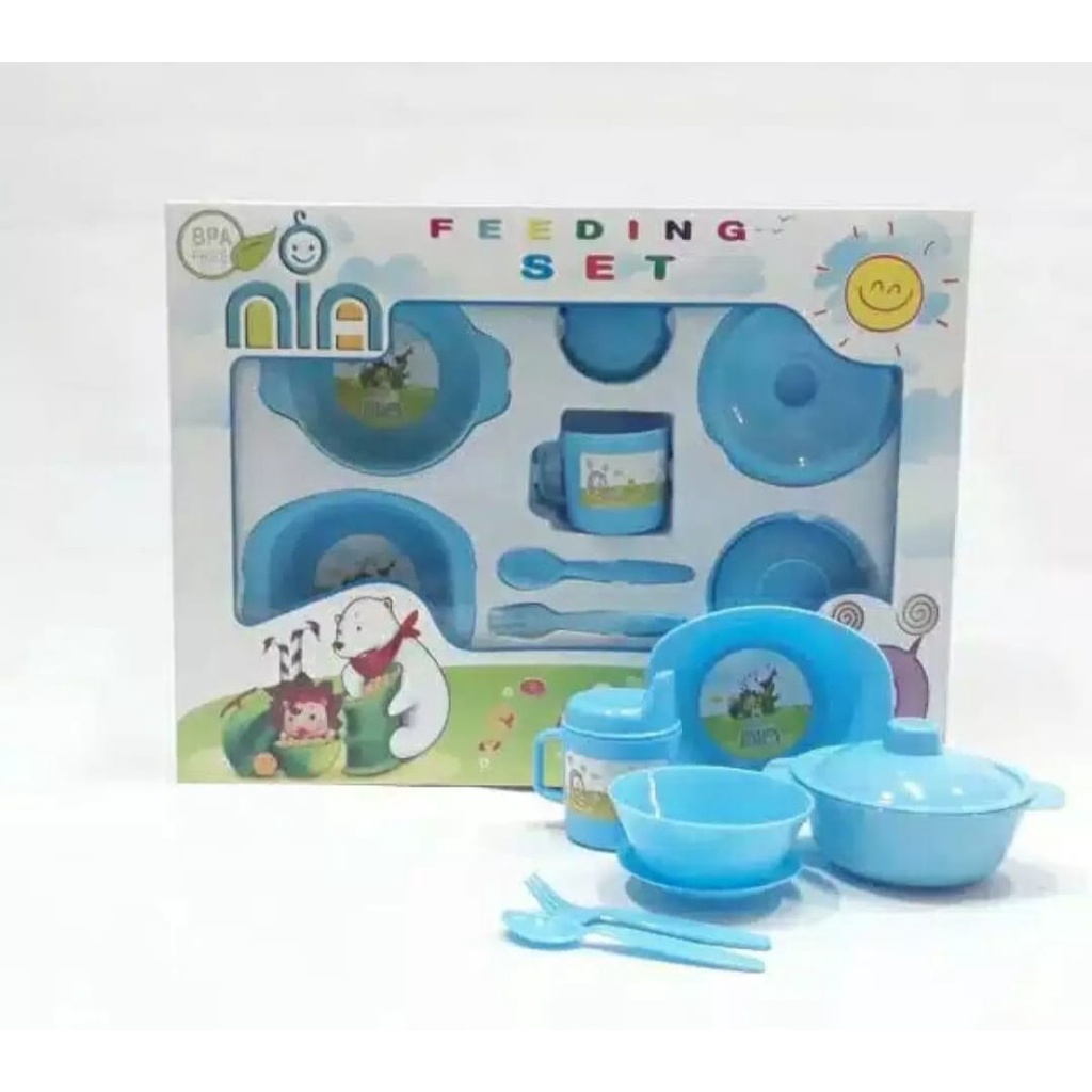 NIA - FEEDING SET NIA BESAR JUMBO-TEMPAT MAKAN BAYI KOMPLIT NIA- PERLENGKAPAN MAKAN BAYI TERMURAH