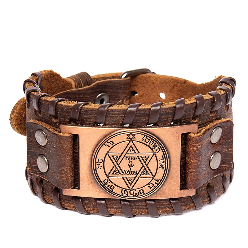 Gelang Tangan Tali Kulit Gaya Retro Viking Norway Thor Untuk Aksesoris Pria / Wanita