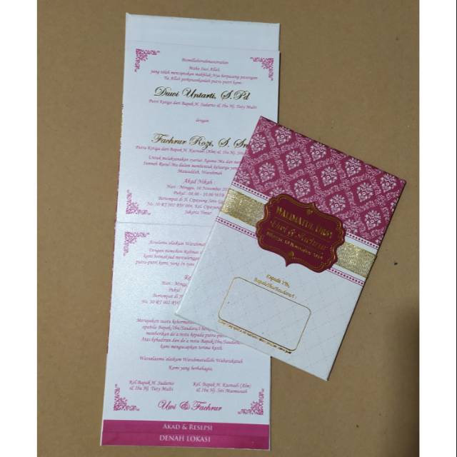Undangan pernikahan (harga untuk 500 pcs)