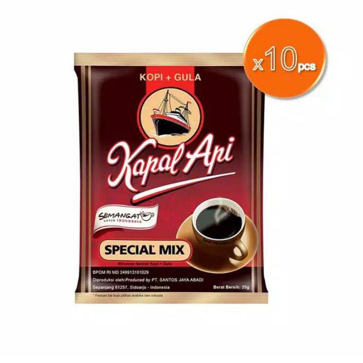 

★ 7BR Kapal Api Special MIX Kopi & Gula Scht 25g 10 sachet ✢ ➽