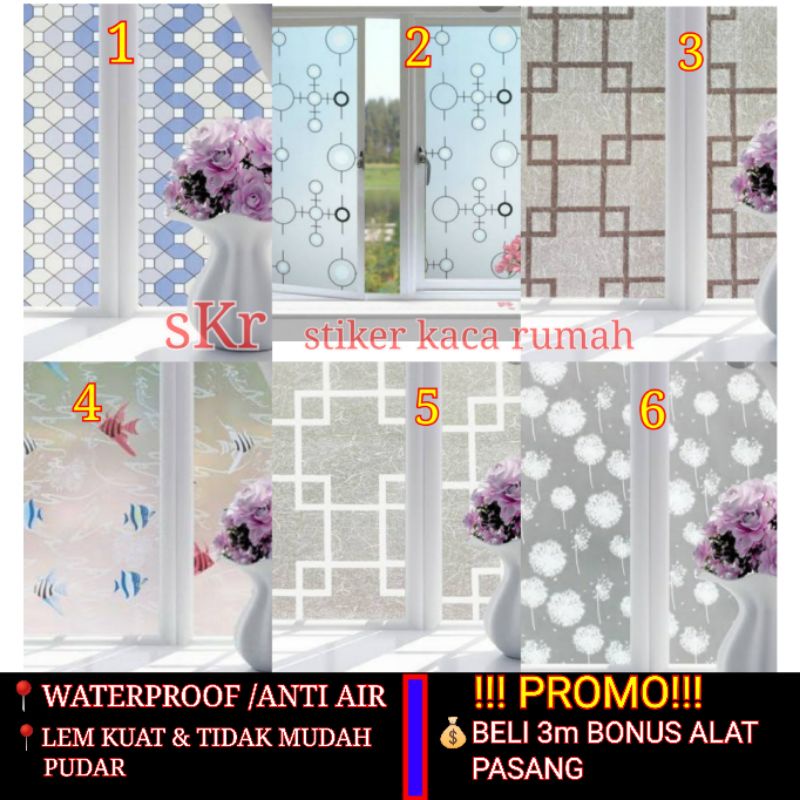 Stiker kaca/sticker kaca motif/stiker kaca jendela/stiker kaca jendela rumah/sanblast kaca motif