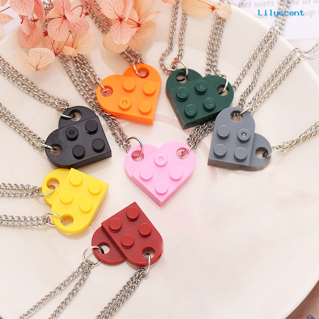 2pcs Kalung Choker Liontin Bentuk Hati Dapat Dilepas Untuk Pria Dan Wanita