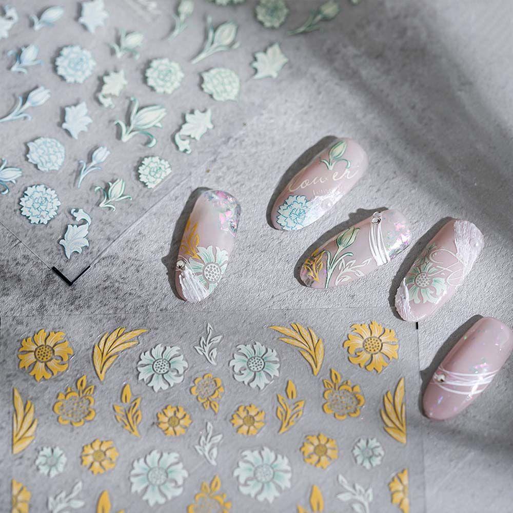 Mxbeauty Bunga Stiker Kuku Fashion Ikatan Simpul Beruang Bluebell Nail Art Dekorasi
