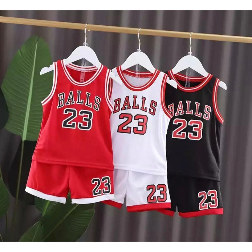 SETELAN ANAK LAKI LAKI KAOS LEKBONG BASKET JORDAN NOMOR 23 UNTUK ANAK UMUR 1-5 TAHUN / SETELAN ANAK 