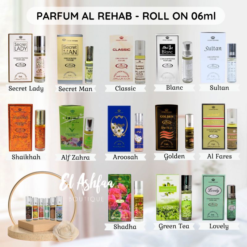 Parfum Al Rehab Roll On 6ml - El Ashfaa Boutiquee