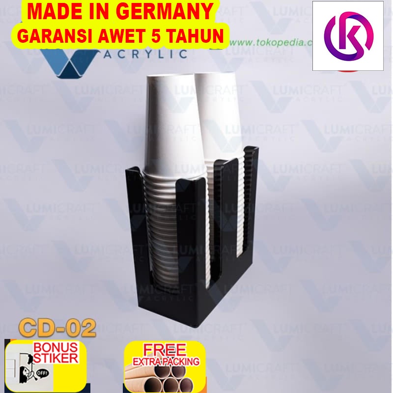 

Murah Cup Dispenser Acrylic / Holder Paper Cup DOUBLE SLOT | CD-02